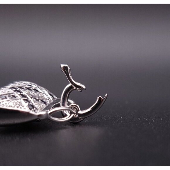 Mirabelle 18kt White Gold Diamond and Sapphire Purse Charm Pendant with Enhancer - Picture 12 of 12